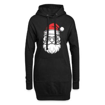 Weihnachtsmann Santa Claus Christmas Weihnachten - Hoodie-Kleid - Schwarz - Vorne
