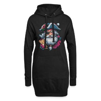 Weihnachtsmann Santa Claus Christmas Weihnachten - Hoodie-Kleid - Schwarz - Vorne