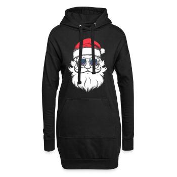 Weihnachtsmann Santa Claus Christmas Weihnachten - Hoodie-Kleid - Schwarz - Vorne