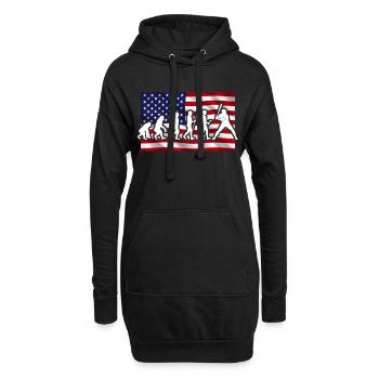 Baseball Sport Baseballspieler Pitcher Catcher USA - Hoodie-Kleid - Schwarz - Vorne