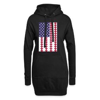 Baseball Sport Baseballspieler Pitcher Catcher USA - Hoodie-Kleid - Schwarz - Vorne