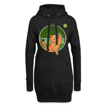 Drôle de joueur de tennis raquette chat - Sweat-shirt à capuche long Femme - noir - Devant