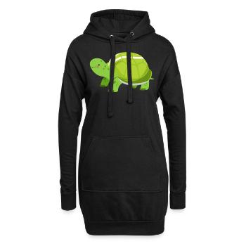 Funny Tennis Player Racket Turtle - Hoodie-Kleid - Schwarz - Vorne