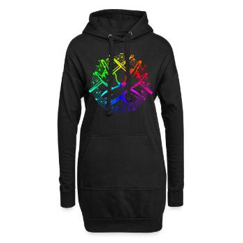Tambours Tambours Baguette Batteur Musique Groupe Rock - Sweat-shirt à capuche long Femme - noir - Devant