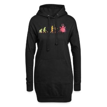 Tambours Baguettes Tambours Batteur Musique Groupe Rock - Sweat-shirt à capuche long Femme - noir - Devant