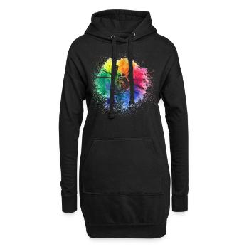 Tambours Tambours Baguette Batteur Musique Groupe Rock - Sweat-shirt à capuche long Femme - noir - Devant