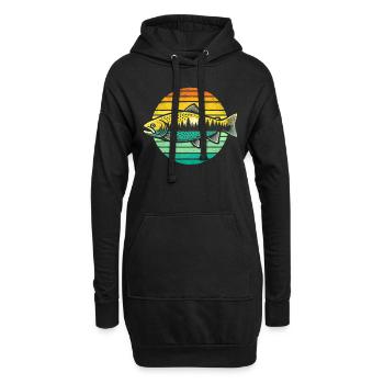 Pêche Pêche Pêche à la truite Pêche - Sweat-shirt à capuche long Femme - noir - Devant