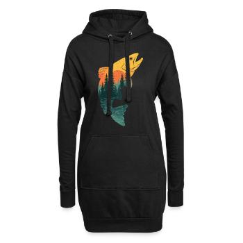 Pêche Pêche Pêche à la truite Pêche - Sweat-shirt à capuche long Femme - noir - Devant