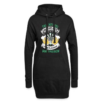 Dart Geschenk Dartboard Dartspieler Bullseye - Hoodie-Kleid - Schwarz - Vorne
