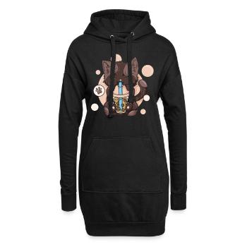 Thé à bulles Boba BubbleTea Kawaii Japan Tea Kpop - Sweat-shirt à capuche long Femme - noir - Devant