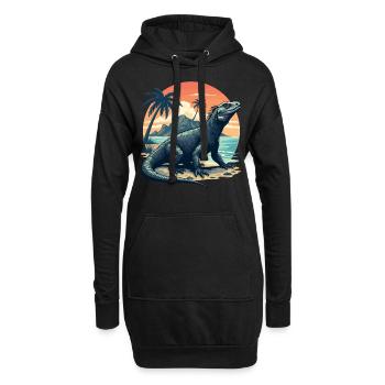 Leguan Galapagos - Hoodie-Kleid - Schwarz - Vorne