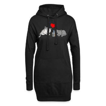 Thé à bulles Boba BubbleTea Kawaii Japan Tea Kpop - Sweat-shirt à capuche long Femme - noir - Devant