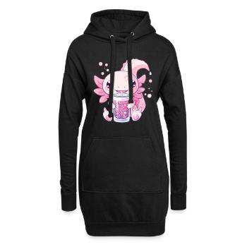 Thé à bulles Boba BubbleTea Kawaii Japan Tea Kpop - Sweat-shirt à capuche long Femme - noir - Devant