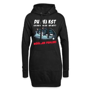 Chat Tshirt Drôle Drôle Humour Sarcasme Bureau - Sweat-shirt à capuche long Femme - noir - Devant