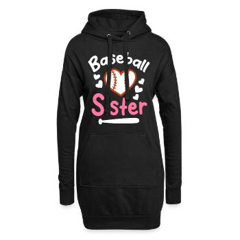 Baseball Sport Baseballspieler Pitcher Catcher USA - Hoodie-Kleid - Schwarz - Vorne