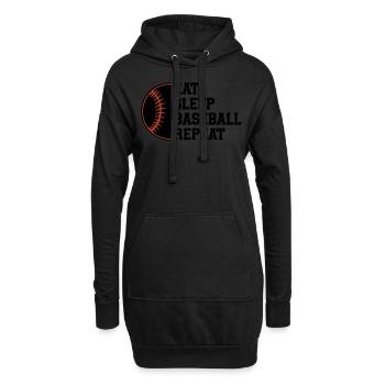 Baseball Sport Baseballspieler Pitcher Catcher USA - Hoodie-Kleid - Schwarz - Vorne