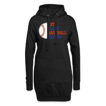 Baseball Sport Baseballspieler Pitcher Catcher USA - Hoodie-Kleid - Schwarz - Vorne
