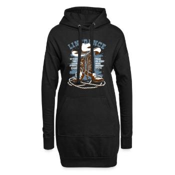 Linedance - Stöckelschuhe Westernstiefel - Spruch - Hoodie-Kleid - Schwarz - Vorne