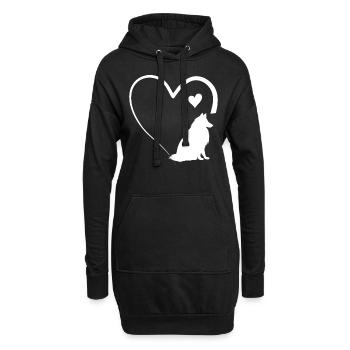 Rough Collie Lover Rough Collie Heart - Hoodie-Kleid - Schwarz - Vorne