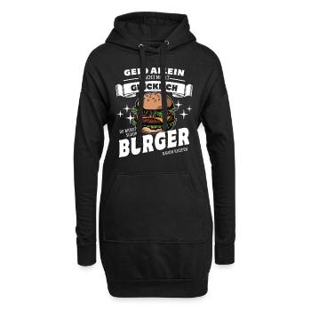 Geld allein macht nicht glücklich aber Burger - Hoodie-Kleid - Schwarz - Vorne