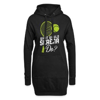 Funny Tennis Player Racket What - Hoodie-Kleid - Schwarz - Vorne