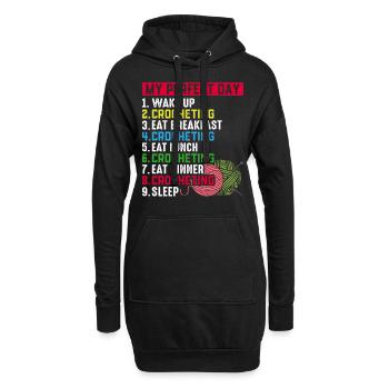 Crocheting - My Perfect Day - Crochet Day Plan - Hoodie-Kleid - Schwarz - Vorne