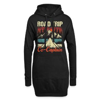 Co-capitaine du road trip - Sweat-shirt à capuche long Femme - noir - Devant