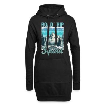 Road Trip Squad - Hoodie-Kleid - Schwarz - Vorne