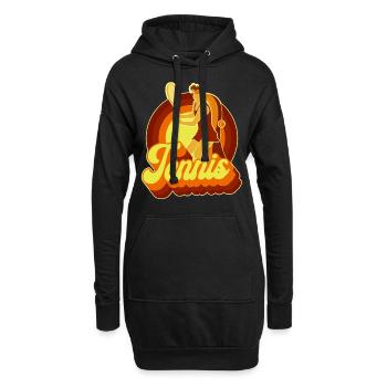 Funny Tennis Player Racket Retro - Hoodie-Kleid - Schwarz - Vorne