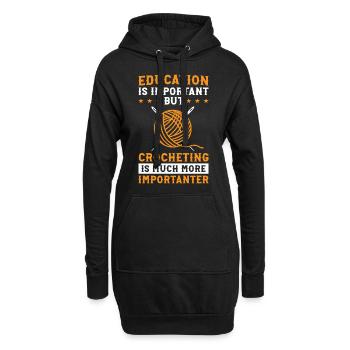 Crochet School Kids Crocheting is much more import - Hoodie-Kleid - Schwarz - Vorne
