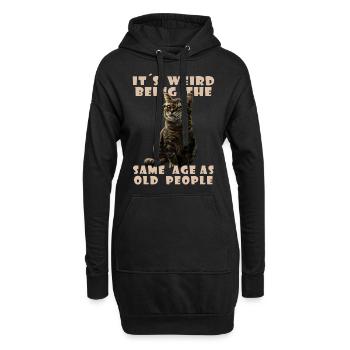 Drôles de chats disant adultes personnes âgées grand-mère grand-père - Sweat-shirt à capuche long Femme - noir - Devant