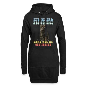 Drôles de chats disant adultes personnes âgées grand-mère grand-père - Sweat-shirt à capuche long Femme - noir - Devant
