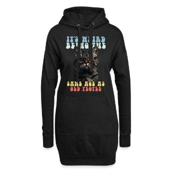 Drôles de chats disant adultes personnes âgées grand-mère grand-père - Sweat-shirt à capuche long Femme - noir - Devant