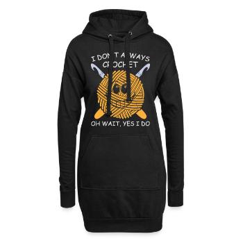 Je ne fais pas toujours du crochet oh attendez je le fais - Funny Cr - Sweat-shirt à capuche long Femme - noir - Devant