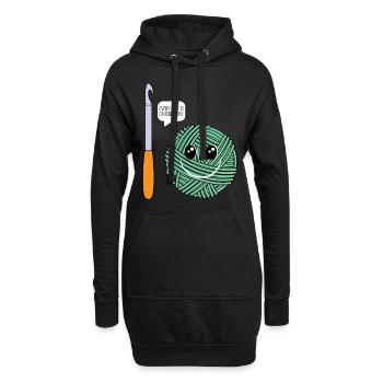 Every day is Crochet day - Crocheting Crocheter - Hoodie-Kleid - Schwarz - Vorne