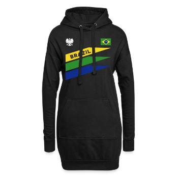 Brasilien Brazil shirt Brasilianer Rio de Janeirao - Hoodie-Kleid - Schwarz - Vorne
