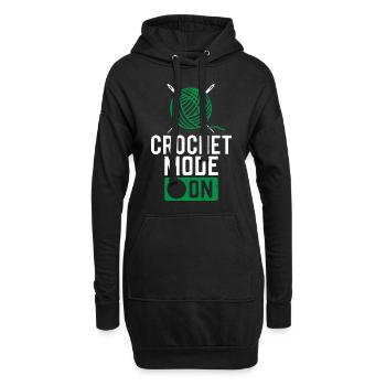 Mode crochet activé - Crochet crochet - Sweat-shirt à capuche long Femme - noir - Devant