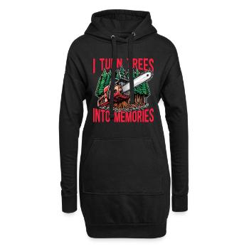 Logging I Turn Trees Into Memories Lumber Worker - Hoodie-Kleid - Schwarz - Vorne
