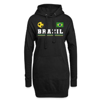 Brasilien Brazil shirt Brasilianer Rio de Janeirao - Hoodie-Kleid - Schwarz - Vorne