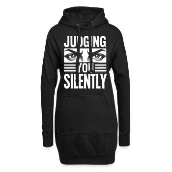 Beurteilen Sie Stille Lustig Sarkastische Augen Kunst - Hoodie-Kleid - Schwarz - Vorne