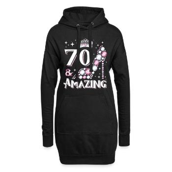 Design de chaussures élégant pour le 60e anniversaire des femmes - Sweat-shirt à capuche long Femme - noir - Devant