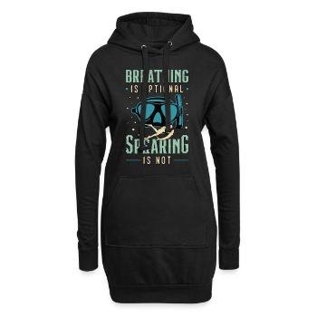 Spearfishing Breathing Is Optional Scuba Diver - Hoodie-Kleid - Schwarz - Vorne