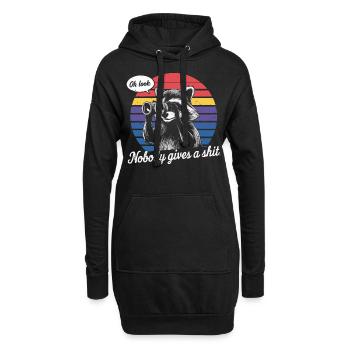 Sarkastischer Waschbär - "Oh schau, es interessiert niemanden" Lustig - Hoodie-Kleid - Schwarz - Vorne
