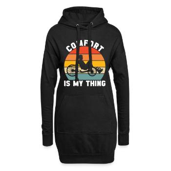 Recumbent Trike Liegetrike Liegedreirad - Hoodie-Kleid - Schwarz - Vorne