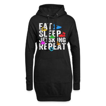 Eat Sleep Jet skiing Repeat - Funny Jetski Racing - Hoodie-Kleid - Schwarz - Vorne