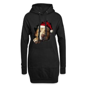 Hundebesitzer Hunde Weihnachten Weihnachts Hund - Hoodie-Kleid - Schwarz - Vorne