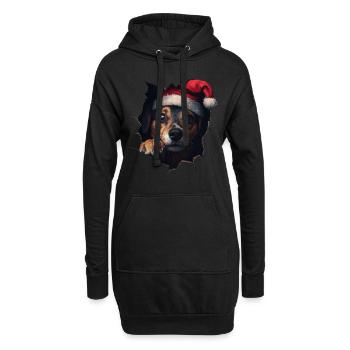 Hundebesitzer Hunde Weihnachten Weihnachts Hund - Hoodie-Kleid - Schwarz - Vorne