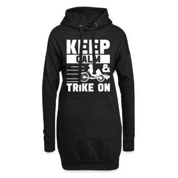 Recumbent Trike Liegetrike Liegedreirad - Hoodie-Kleid - Schwarz - Vorne