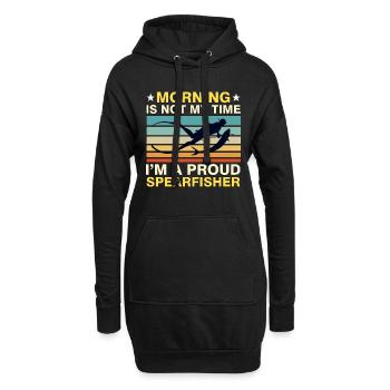 Le matin de chasse sous-marine n’est pas mon temps de pêcheur - Sweat-shirt à capuche long Femme - noir - Devant