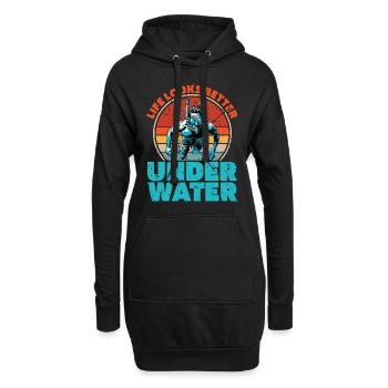 Snorkeling La vie semble meilleure Nageur Snorkeler - Sweat-shirt à capuche long Femme - noir - Devant